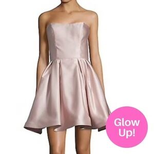 Betsy & Adam Elegant Satin Strapless Dress